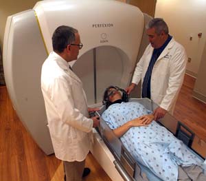 Patient recieving Gamma knife radiosurgery